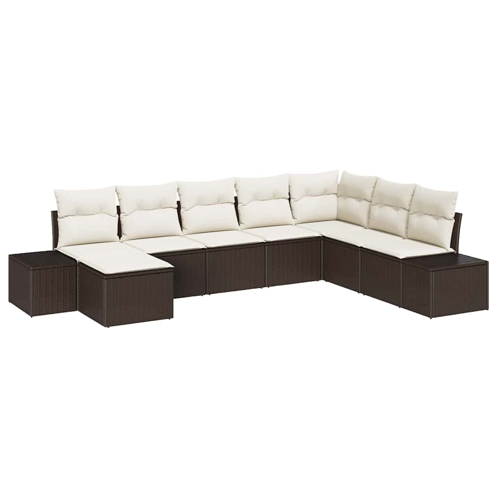 Havesofa Sæt med pude 8 pcs polyrattan