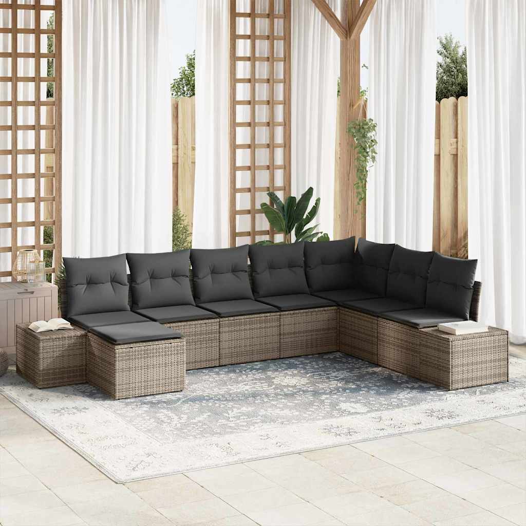Havesofa Sæt med pude 8 pcs polyrattan