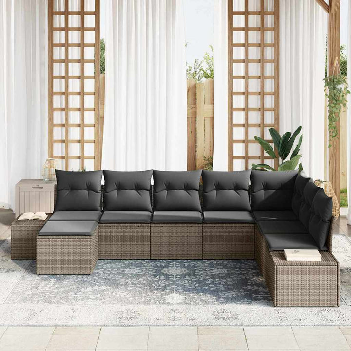 Havesofa Sæt med pude 8 pcs polyrattan