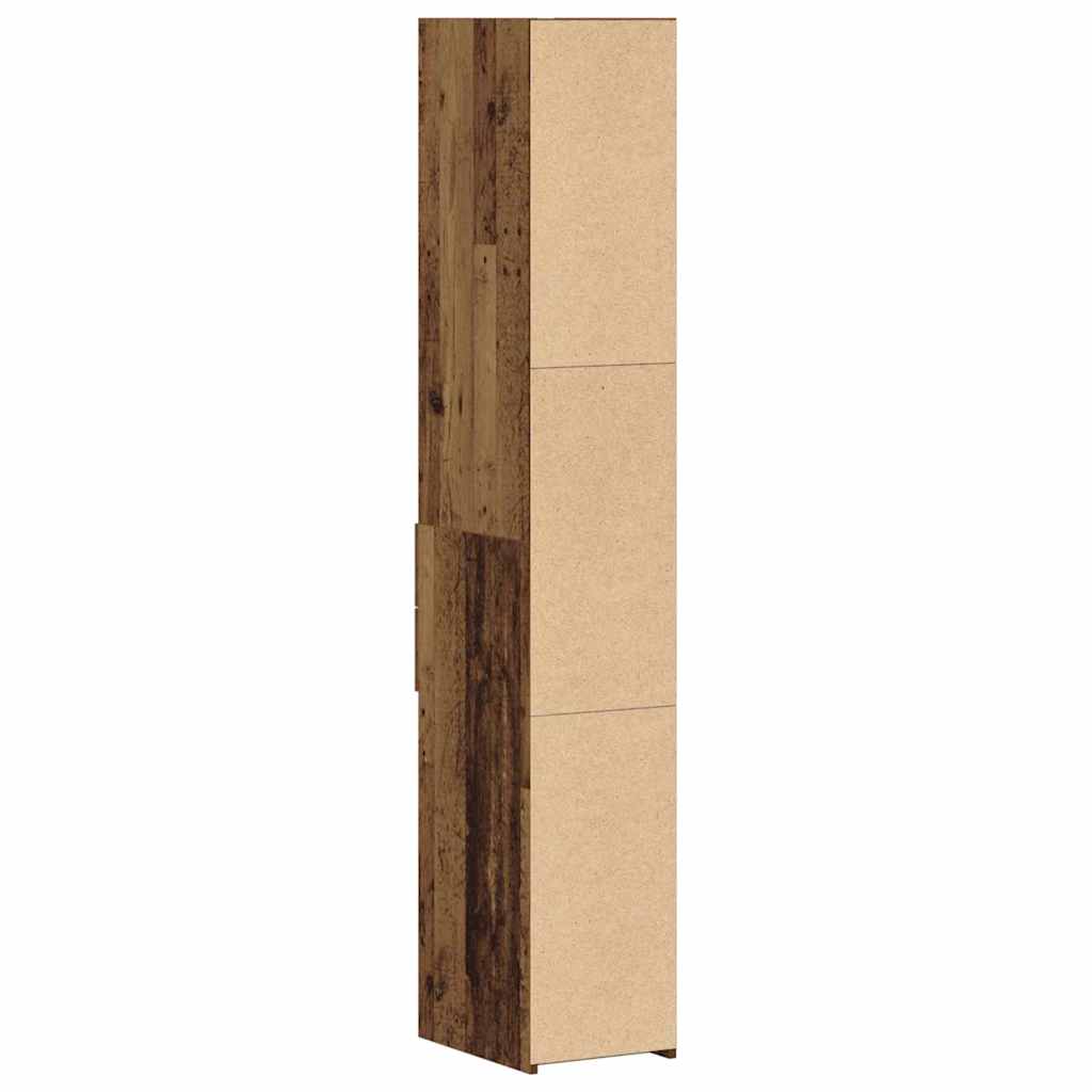Bogreol med skuffe Gammelt træ 30 x 42.4 x 185.2 cm