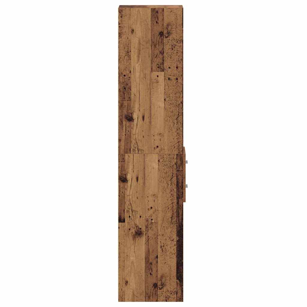 Bogreol med skuffe Gammelt træ 30 x 42.4 x 185.2 cm