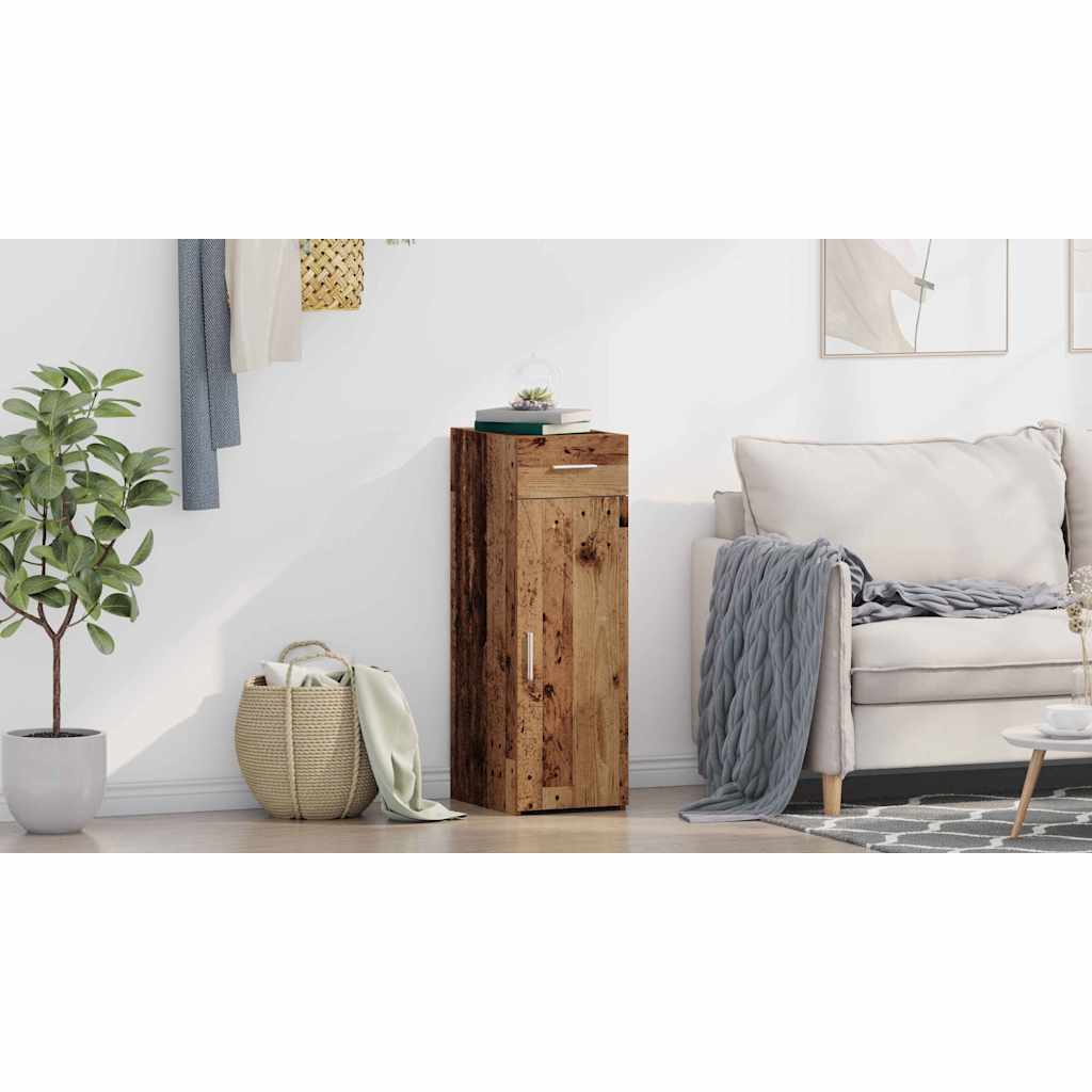 Sideboard med skuffe Gammelt træ 30 x 42,5 x 93 cm