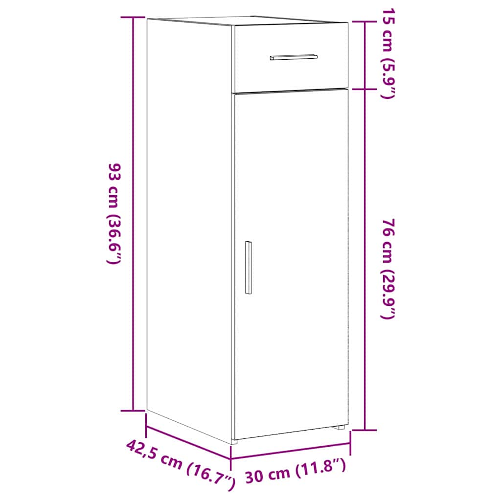 Sideboard med skuffe Gammelt træ 30 x 42,5 x 93 cm