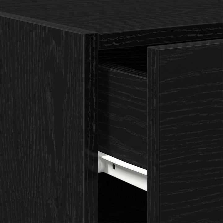 Sideboard med skuffe Sort eg 30 x 42,5 x 93 cm