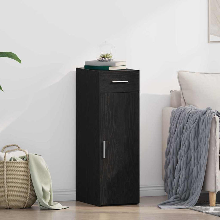 Sideboard med skuffe Sort eg 30 x 42,5 x 93 cm