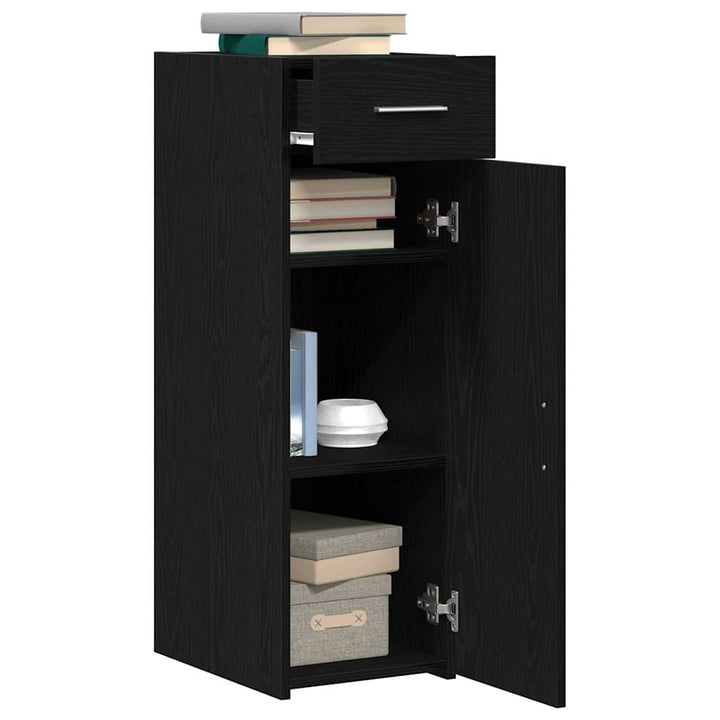 Sideboard med skuffe Sort eg 30 x 42,5 x 93 cm