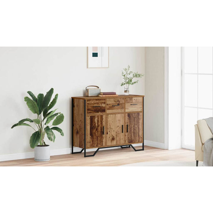 Sideboard med skuffe Gammelt træ 97 x 32,5 x 74,5 cm