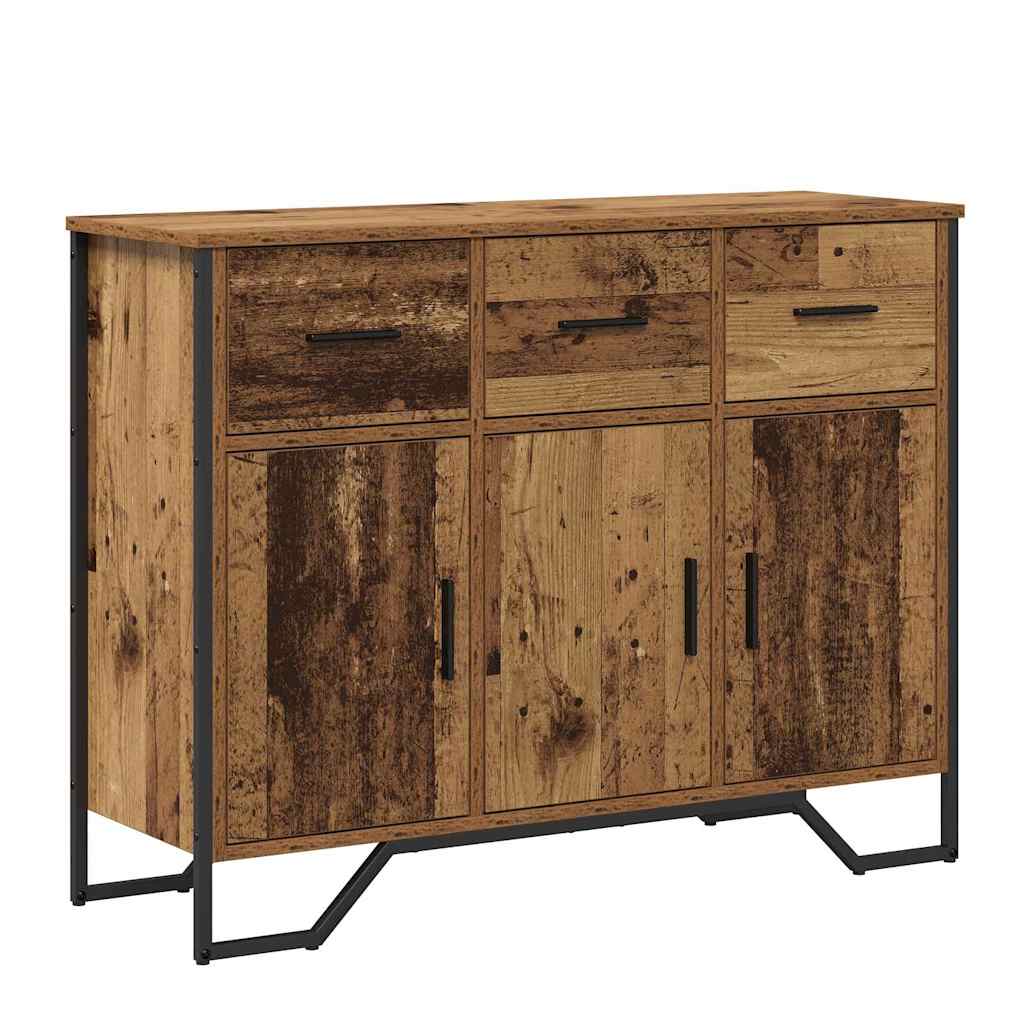 Sideboard med skuffe Gammelt træ 97 x 32,5 x 74,5 cm