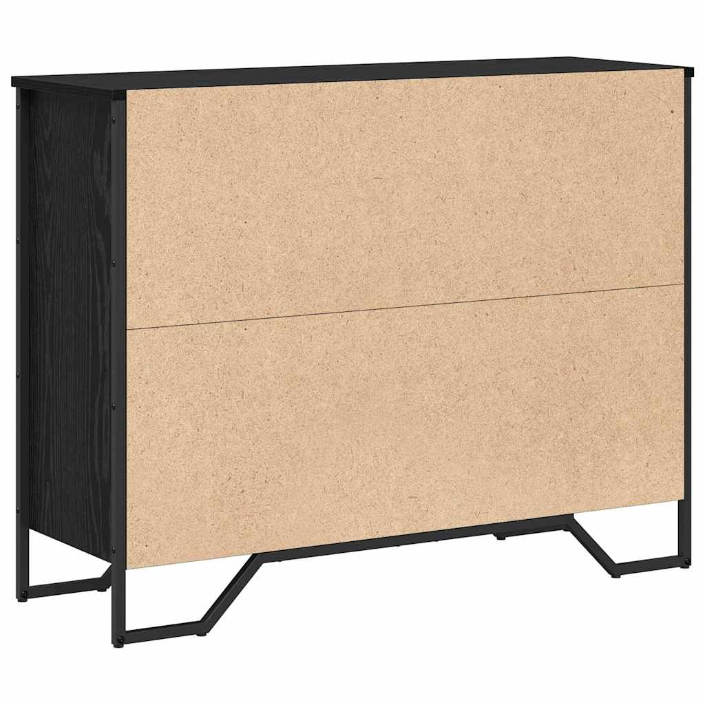 Sideboard med skuffe Sort eg 97 x 32,5 x 74,5 cm
