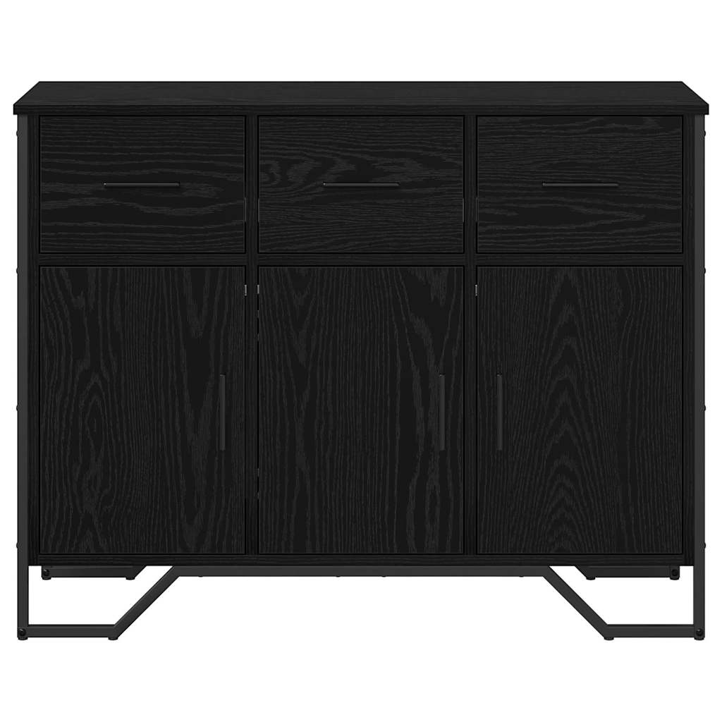 Sideboard med skuffe Sort eg 97 x 32,5 x 74,5 cm