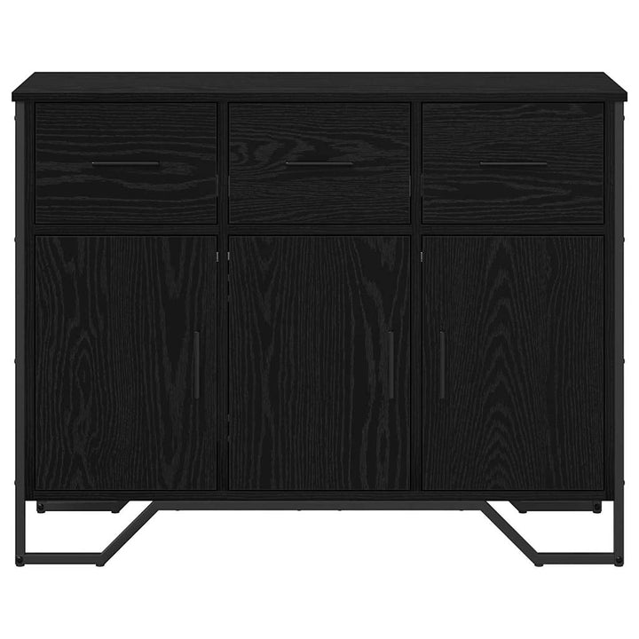 Sideboard med skuffe Sort eg 97 x 32,5 x 74,5 cm