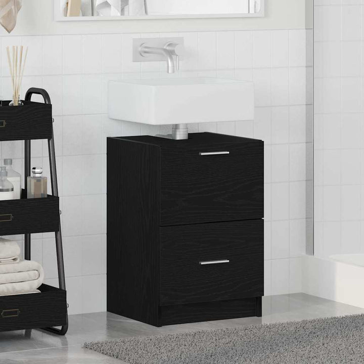 Badeværelsesskab Sort eg 40 x 37 x 59 cm Konstrueret træ