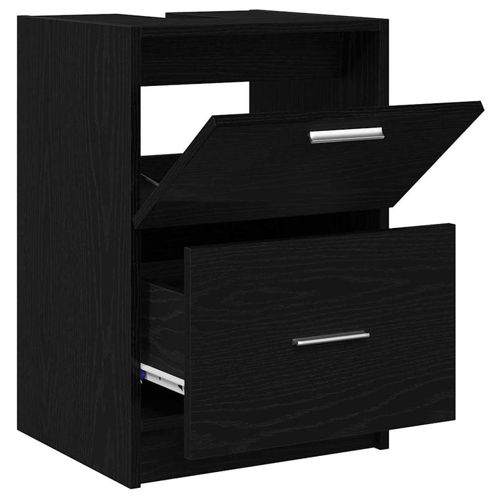 Badeværelsesskab Sort eg 40 x 37 x 59 cm Konstrueret træ