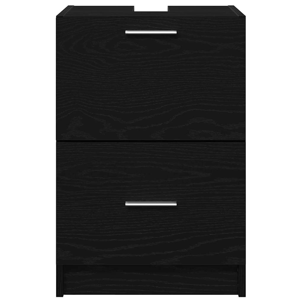 Badeværelsesskab Sort eg 40 x 37 x 59 cm Konstrueret træ