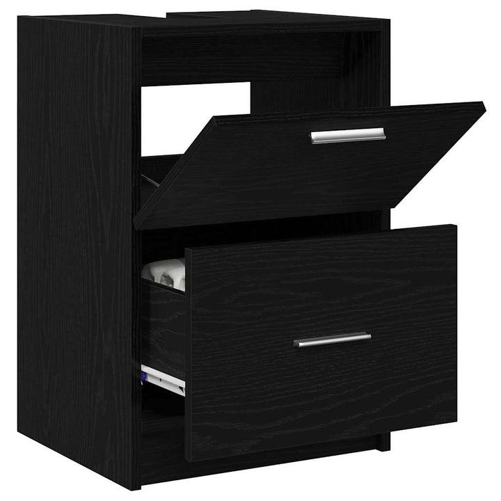 Badeværelsesskab Sort eg 40 x 37 x 59 cm Konstrueret træ