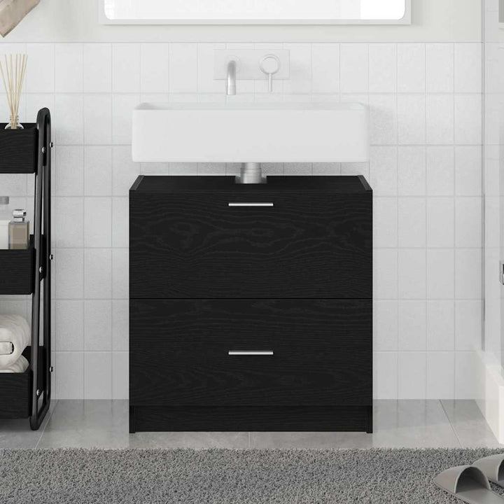 Badeværelsesskab Sort eg 59 x 37 x 59 cm Konstrueret træ