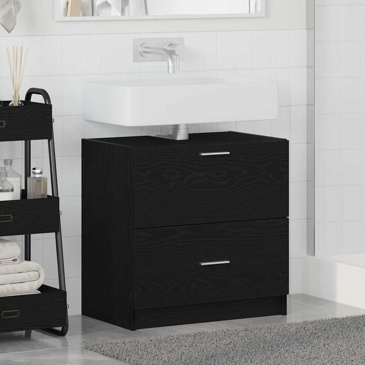 Badeværelsesskab Sort eg 59 x 37 x 59 cm Konstrueret træ