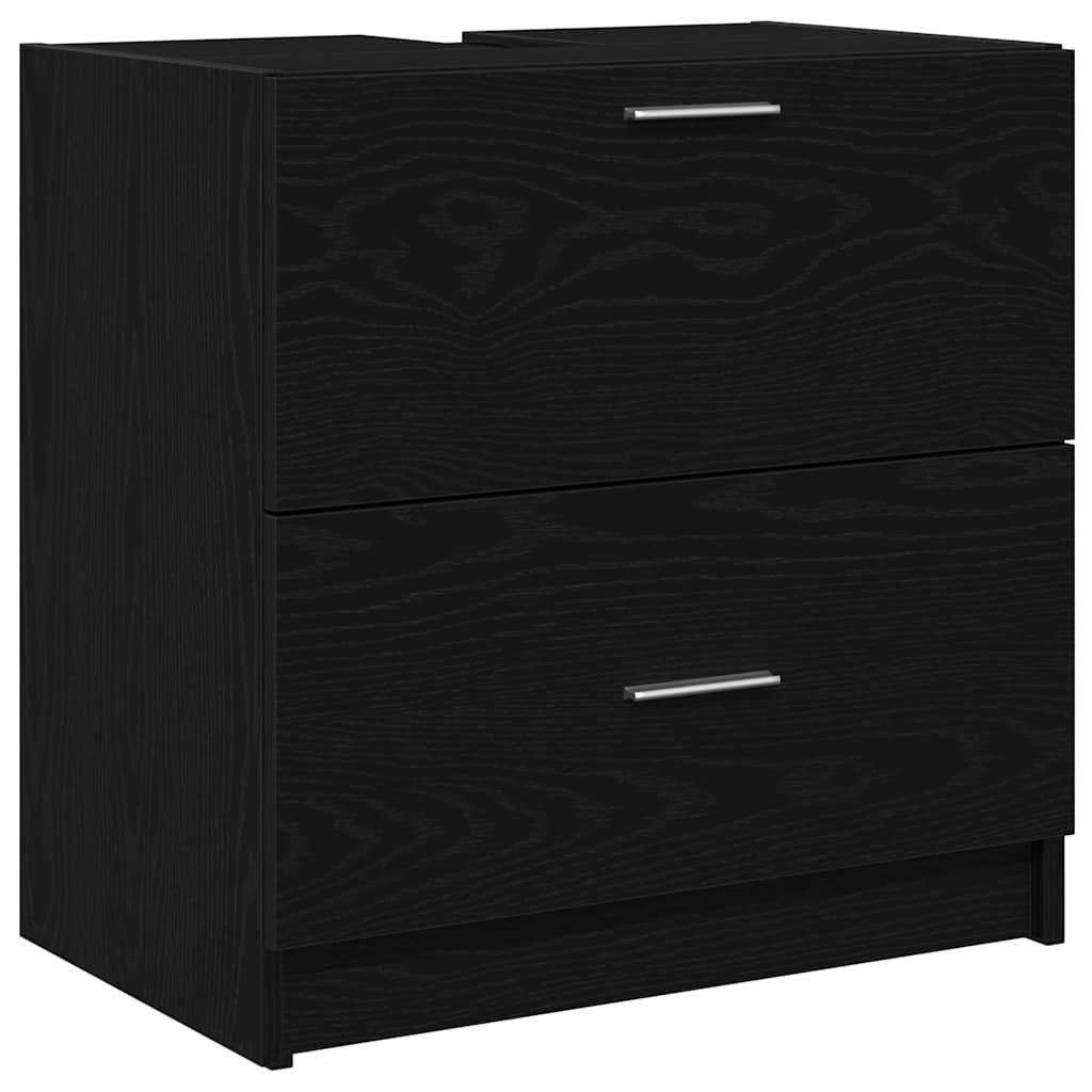 Badeværelsesskab Sort eg 59 x 37 x 59 cm Konstrueret træ