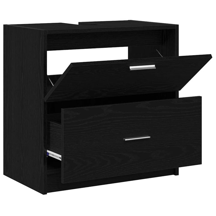 Badeværelsesskab Sort eg 59 x 37 x 59 cm Konstrueret træ