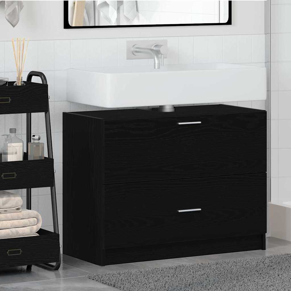 Badeværelsesskab Sort eg 78 x 37 x 59 cm Konstrueret træ
