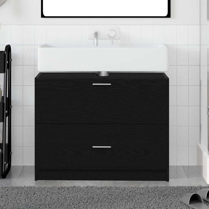 Badeværelsesskab Sort eg 78 x 37 x 59 cm Konstrueret træ