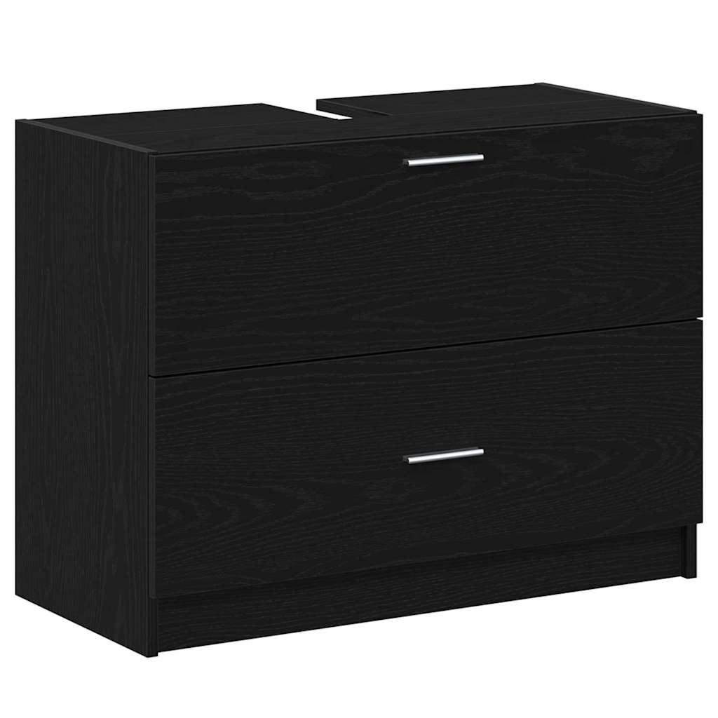 Badeværelsesskab Sort eg 78 x 37 x 59 cm Konstrueret træ