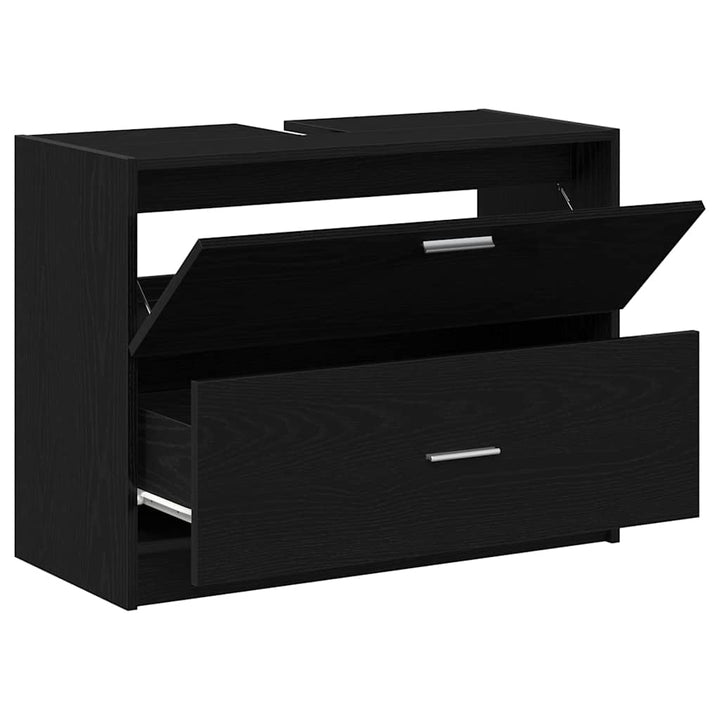 Badeværelsesskab Sort eg 78 x 37 x 59 cm Konstrueret træ