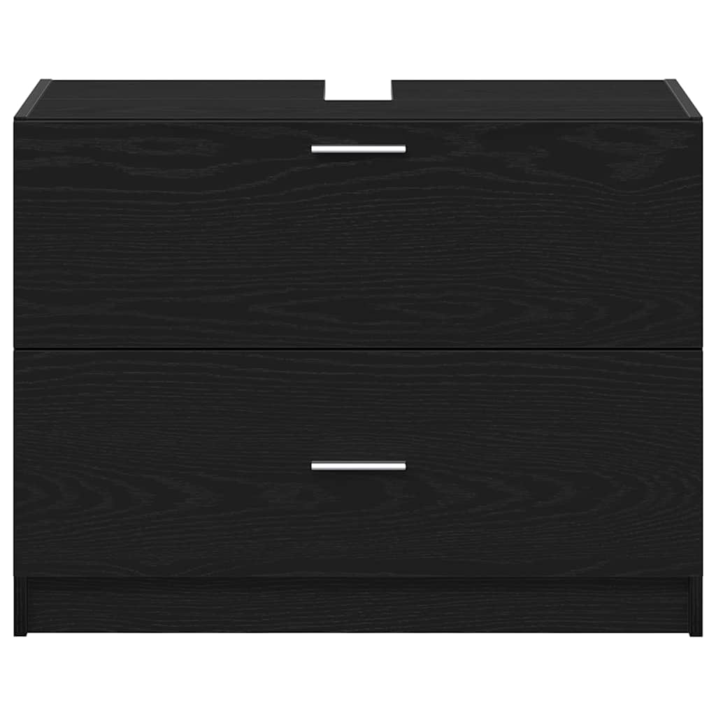 Badeværelsesskab Sort eg 78 x 37 x 59 cm Konstrueret træ