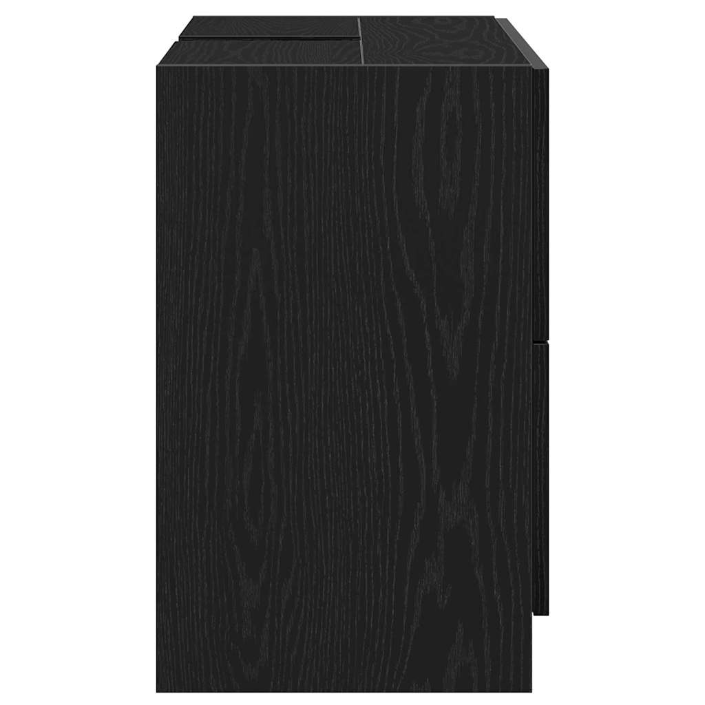 Badeværelsesskab Sort eg 78 x 37 x 59 cm Konstrueret træ
