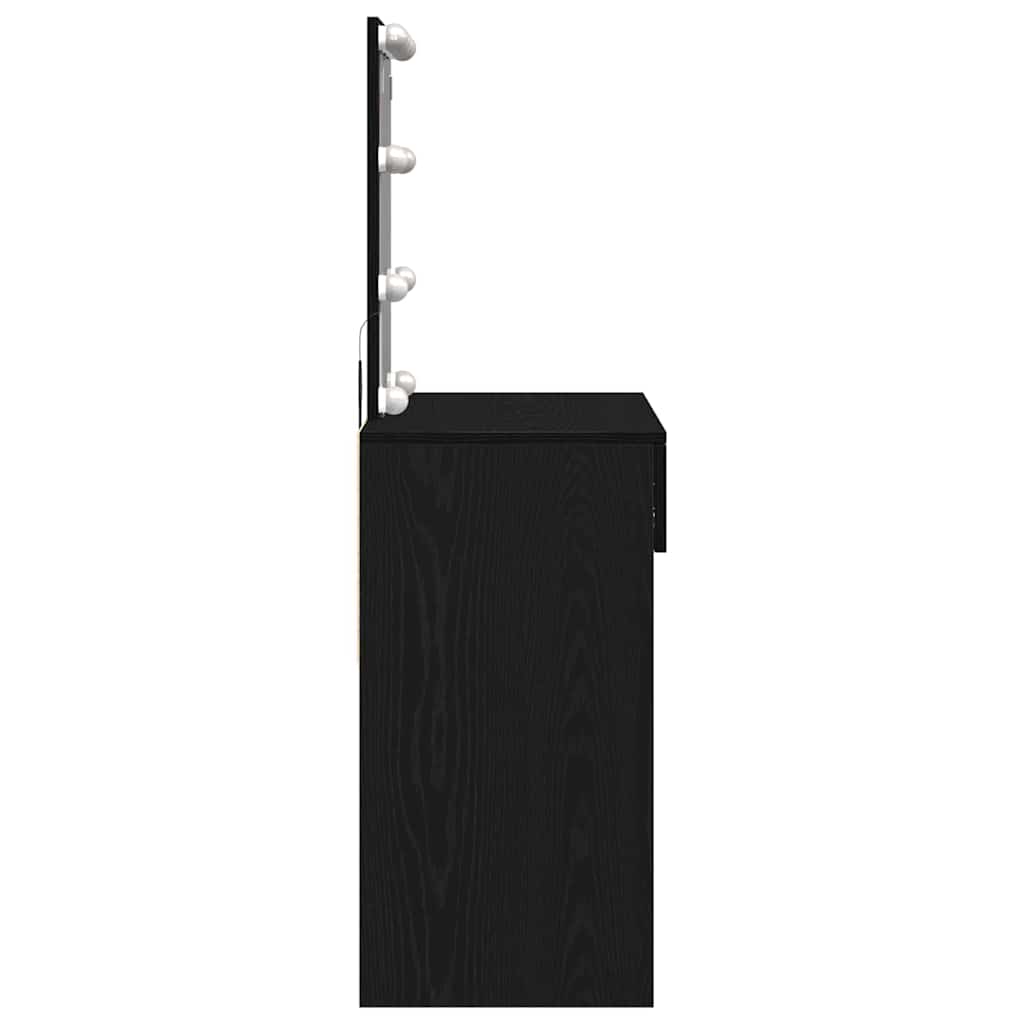 Klædeskab med skuffe Sort eg 100 x 40 x 130 cm Konstrueret træ