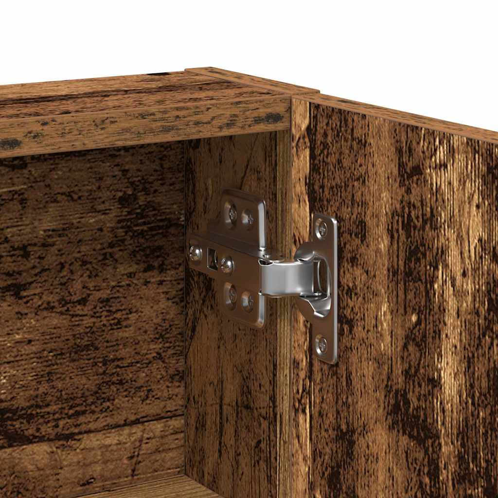 Klædeskab med dør Gammelt træ 80 x 35 x 132 cm Konstrueret træ