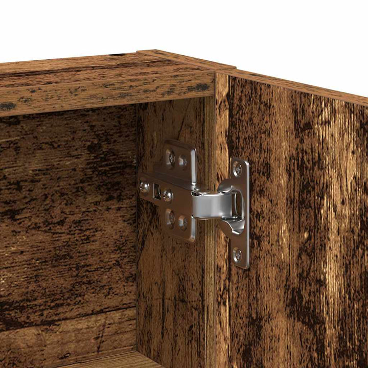 Klædeskab med dør Gammelt træ 80 x 35 x 132 cm Konstrueret træ