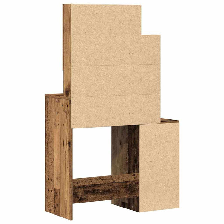 Klædeskab med dør Gammelt træ 80 x 35 x 132 cm Konstrueret træ