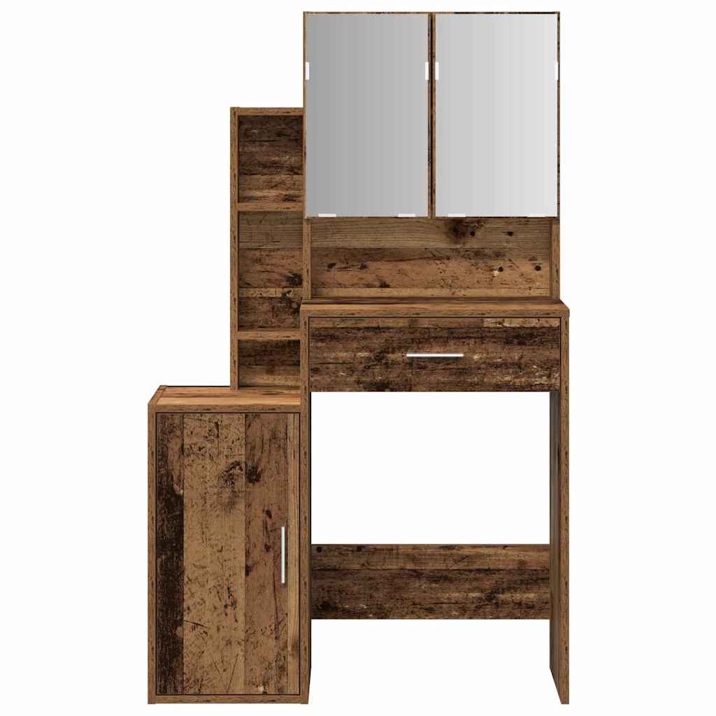 Klædeskab med dør Gammelt træ 80 x 35 x 132 cm Konstrueret træ