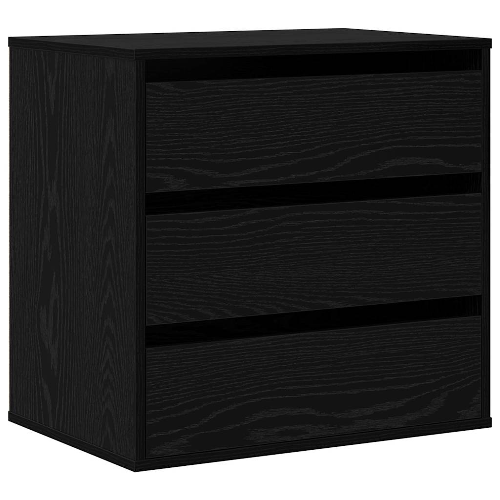 Skuffeskab 3-Skuffe Sort 61 x 41 x 58 cm Konstrueret træ