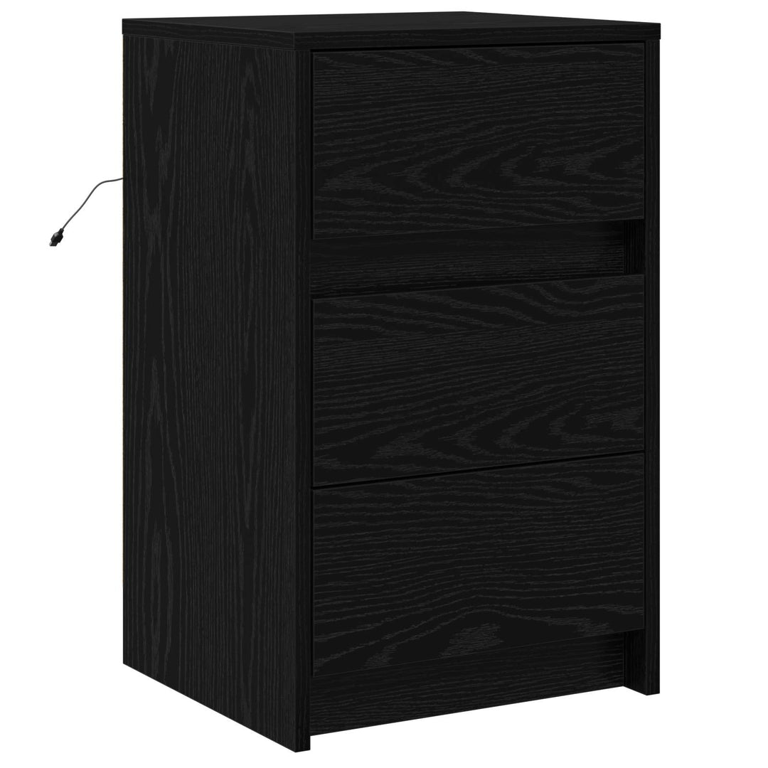 Natskab med skuffe Sort eg 38 x 34 x 61 cm Konstrueret træ