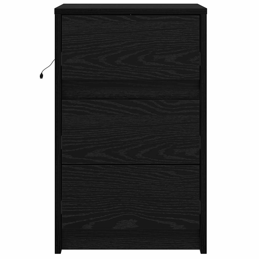 Natskab med skuffe Sort eg 38 x 34 x 61 cm Konstrueret træ