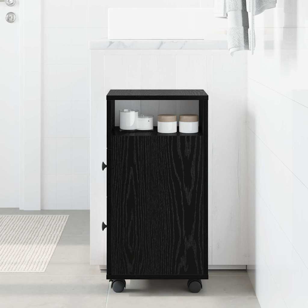 Badeværelsesmøbel sæt 33 x 23 x 65 cm Konstrueret træ Sort eg