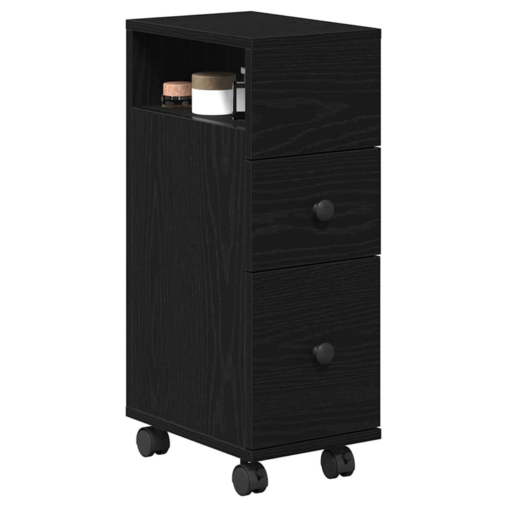 Badeværelsesmøbel sæt Sort eg 33 x 23 x 65 cm Konstrueret træ