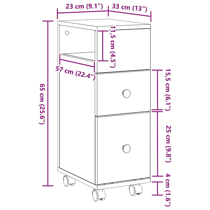 Badeværelsesmøbel sæt Sort eg 33 x 23 x 65 cm Konstrueret træ
