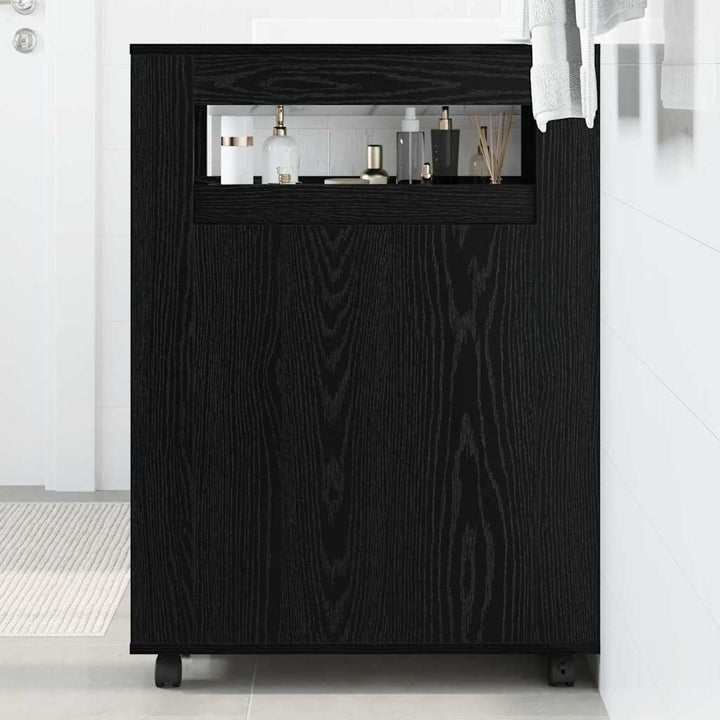 Badeværelsesmøbel sæt 65 x 23 x 87 cm Konstrueret træ Sort eg