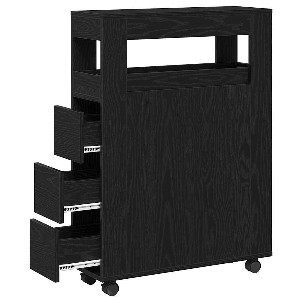 Badeværelsesmøbel sæt Sort eg 65 x 23 x 87 cm Konstrueret træ