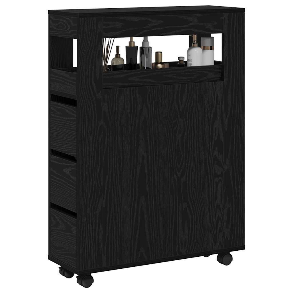 Badeværelsesmøbel sæt 65 x 23 x 87 cm Konstrueret træ Sort eg
