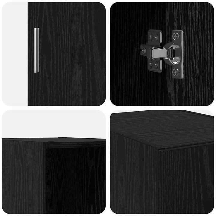 Vægmonteret skab Sort eg 30 x 42,5 x 39,5 cm Konstrueret træ