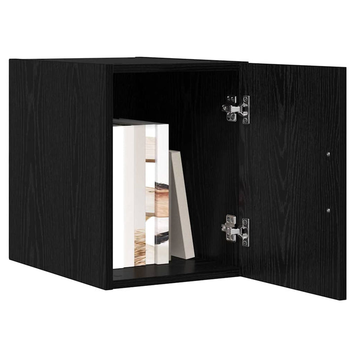 Vægmonteret skab Sort eg 30 x 42,5 x 39,5 cm Konstrueret træ