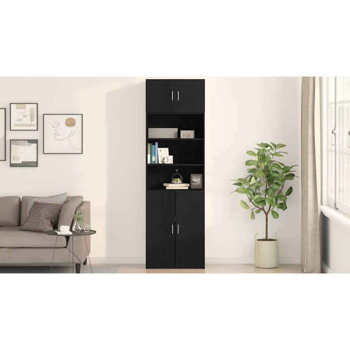 Vægskab Vægmonteret Sort eg 70 x 42.5 x 40 cm Konstrueret træ