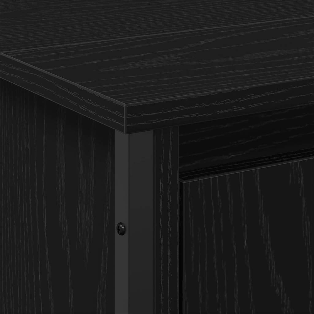 Badeværelsesskabsunder Sort eg 91 x 35 x 60 cm Konstrueret træ