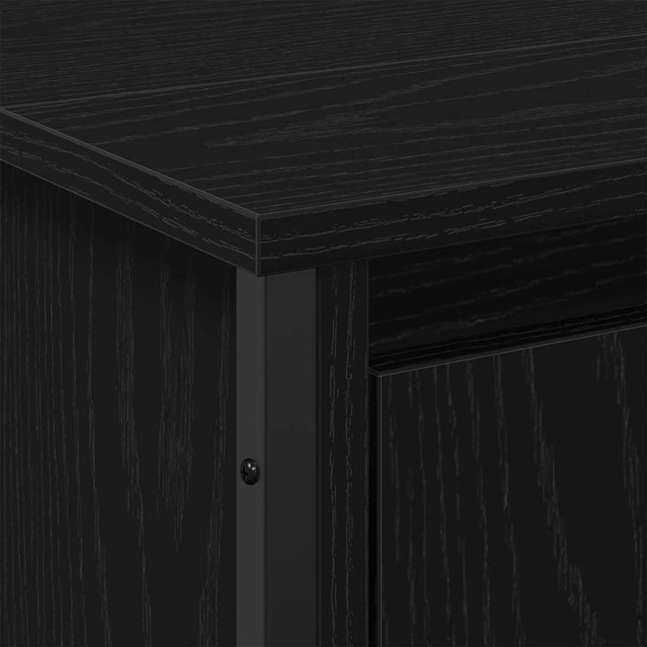 Badeværelsesskabsunder Sort eg 91 x 35 x 60 cm Konstrueret træ