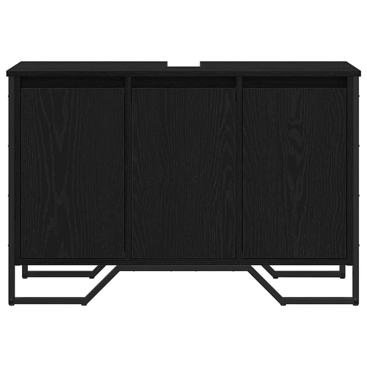 Badeværelsesskabsunder Sort eg 91 x 35 x 60 cm Konstrueret træ