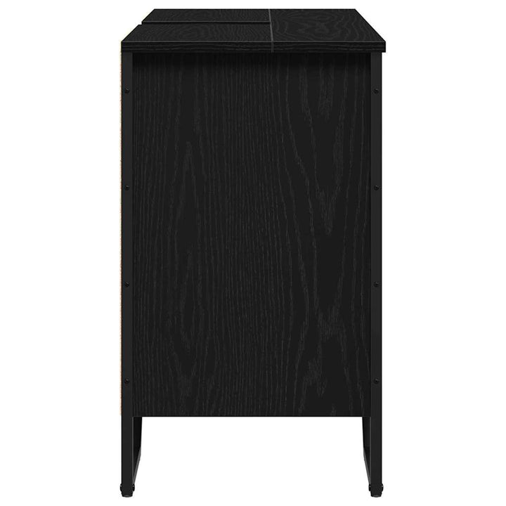Badeværelsesskabsunder Sort eg 91 x 35 x 60 cm Konstrueret træ